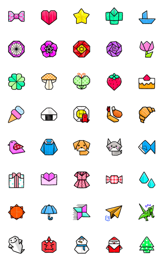 [LINE絵文字]折り紙で作った絵文字の画像一覧