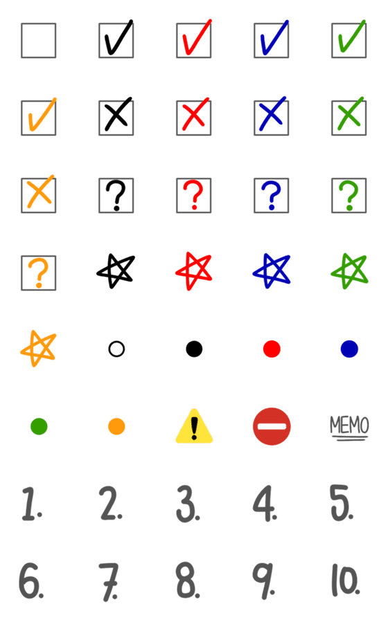 [LINE絵文字]Useful symbols for organizing listsの画像一覧
