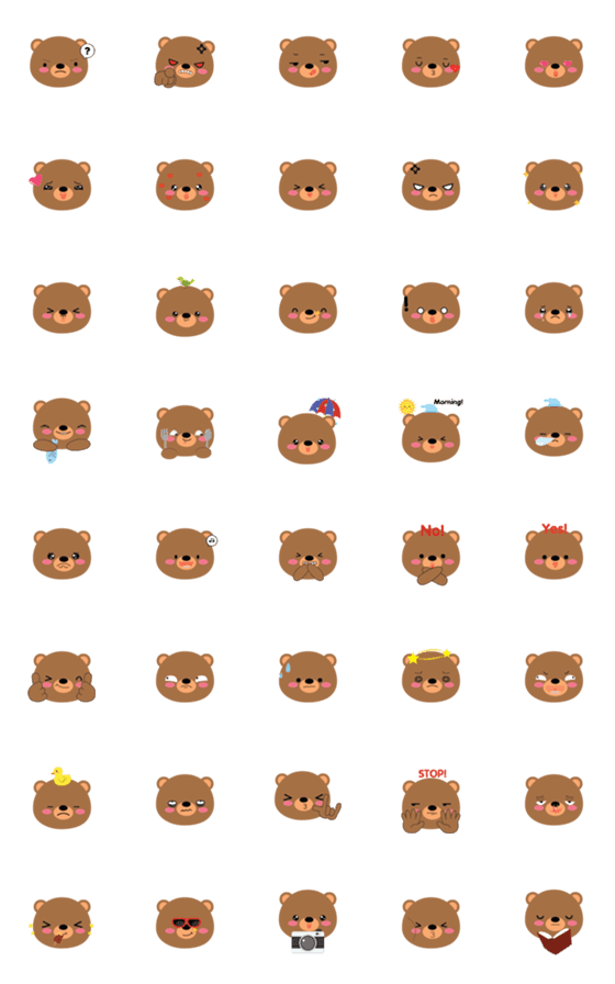 [LINE絵文字]Cute Bearの画像一覧