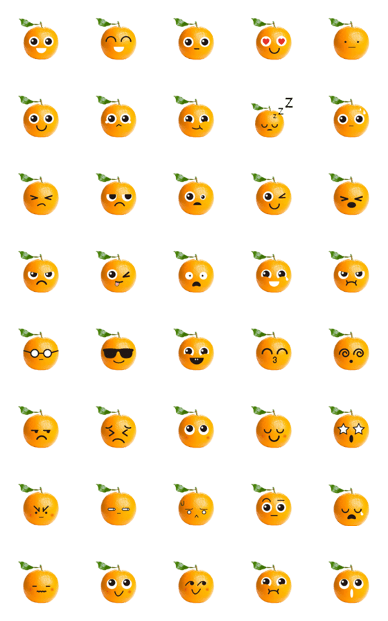 [LINE絵文字]Orange expressionの画像一覧