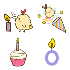 [LINE絵文字] Fried shrimp chicken -birthday festivalの画像