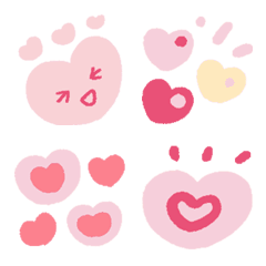 [LINE絵文字] ハートの絵文字のきほんセットの画像