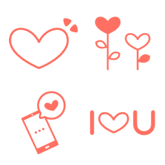 [LINE絵文字] Living Coral Heart Emojiの画像
