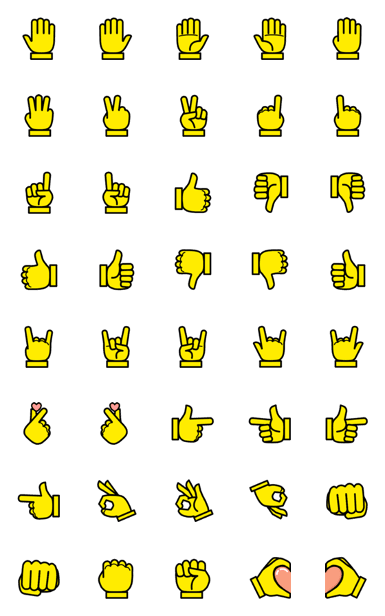 [LINE絵文字]Golden Hand Emojiの画像一覧