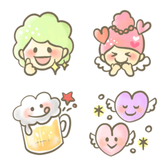 [LINE絵文字] 天使のてんちゃん＆てるんちゃんの画像