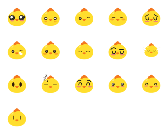 [LINE絵文字]chick cute v1の画像一覧