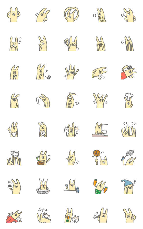 [LINE絵文字]おかしなウサギの画像一覧