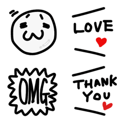 [LINE絵文字] みんな使えるしんぷるなえもじ。英語多め3の画像