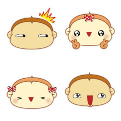 [LINE絵文字] Sweet Monkeys:LaLa and DuoDuo emojiの画像