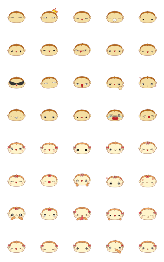 [LINE絵文字]Sweet Monkeys:LaLa and DuoDuo emojiの画像一覧