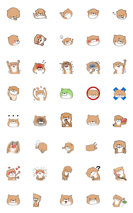 [LINE絵文字]かわうそちゃん①の画像一覧
