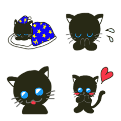 [LINE絵文字] 黒猫 絵文字の画像