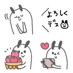 [LINE絵文字] モノクロうさぎの画像