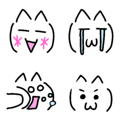 [LINE絵文字] ねこの顔文字絵文字の画像