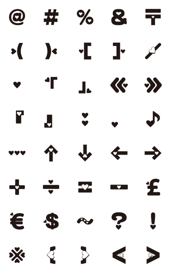 [LINE絵文字]記号＋♡ハートの画像一覧