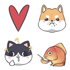 [LINE絵文字] Marshmallow Shiba ＆ Amix Emojiの画像