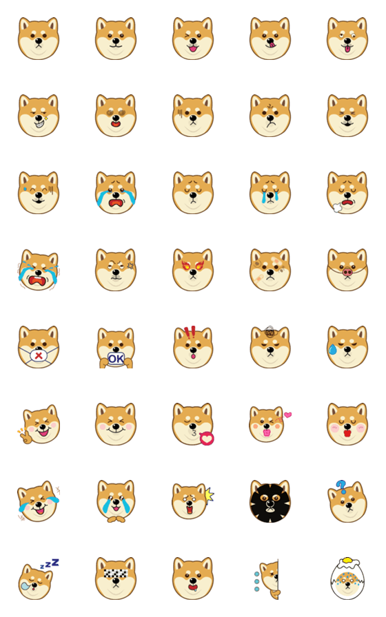 [LINE絵文字]chubby dog Emojiの画像一覧