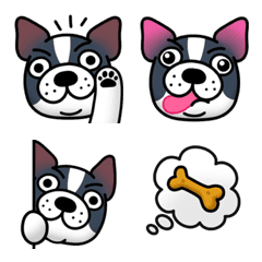 [LINE絵文字] ohmyPET♡ ボストンテリア × 白黒の画像