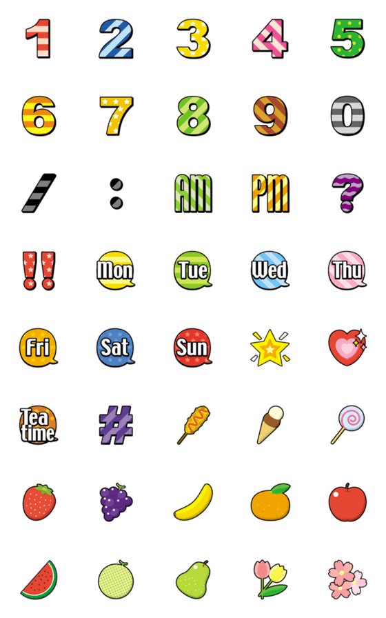 [LINE絵文字]カラフル数字＆吹き出し いろいろ 絵文字の画像一覧
