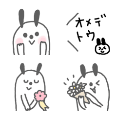 [LINE絵文字] モノクロうさぎ②の画像