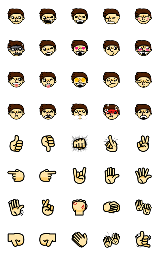 [LINE絵文字]Hello Boy Emoji V.2の画像一覧