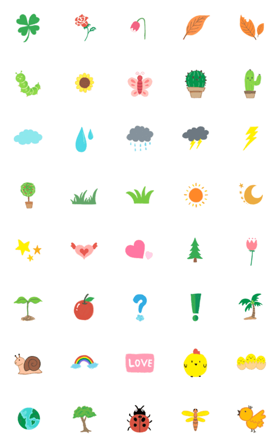 [LINE絵文字]Cute Nature Emojiの画像一覧