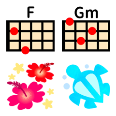 [LINE絵文字] ウクレレコード絵文字セット！！の画像