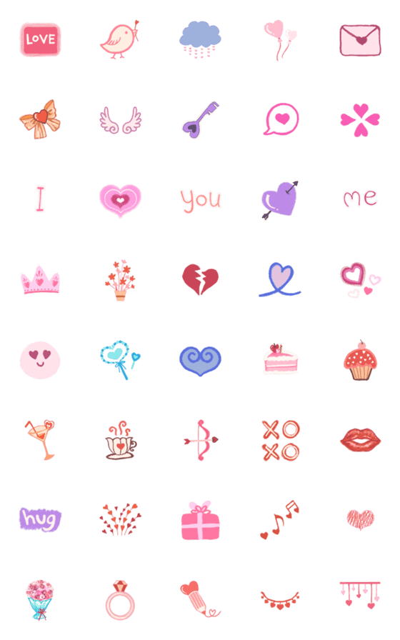 [LINE絵文字]Lovely love Emojiの画像一覧