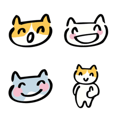 [LINE絵文字] ねこの絵文字 白茶はちわれの画像