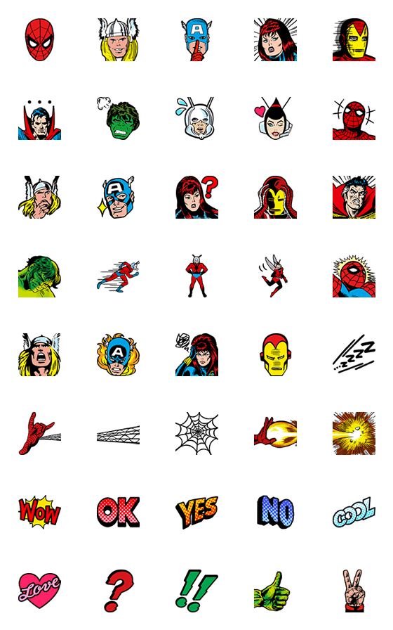 [LINE絵文字]マーベル・コミックス 絵文字の画像一覧