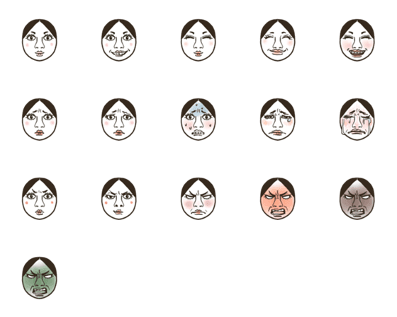 [LINE絵文字]白い人の顔の画像一覧