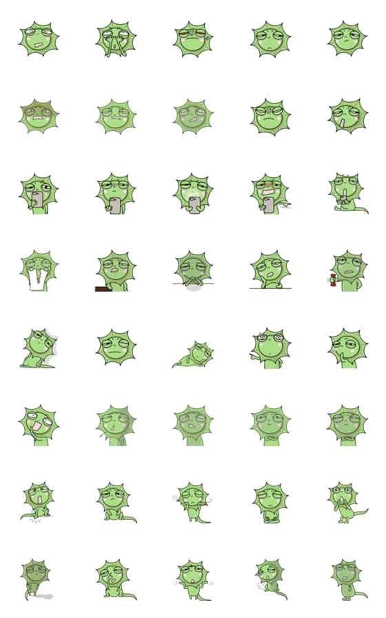 [LINE絵文字]やさぐれトカゲのえりまき君（絵文字）の画像一覧
