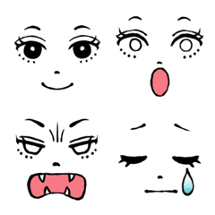 女の子の顔パーツの絵文字メイン画像