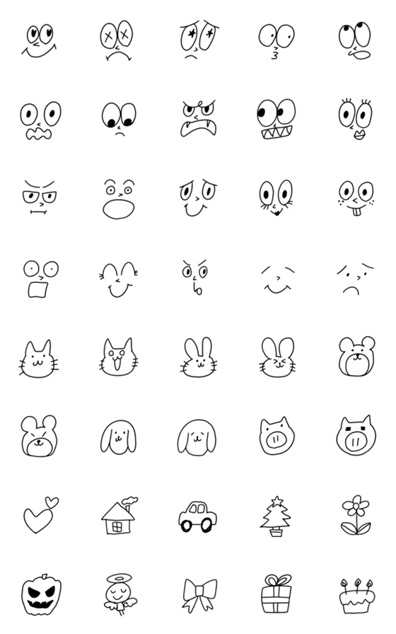 [LINE絵文字]手書きの色んな絵文字の画像一覧