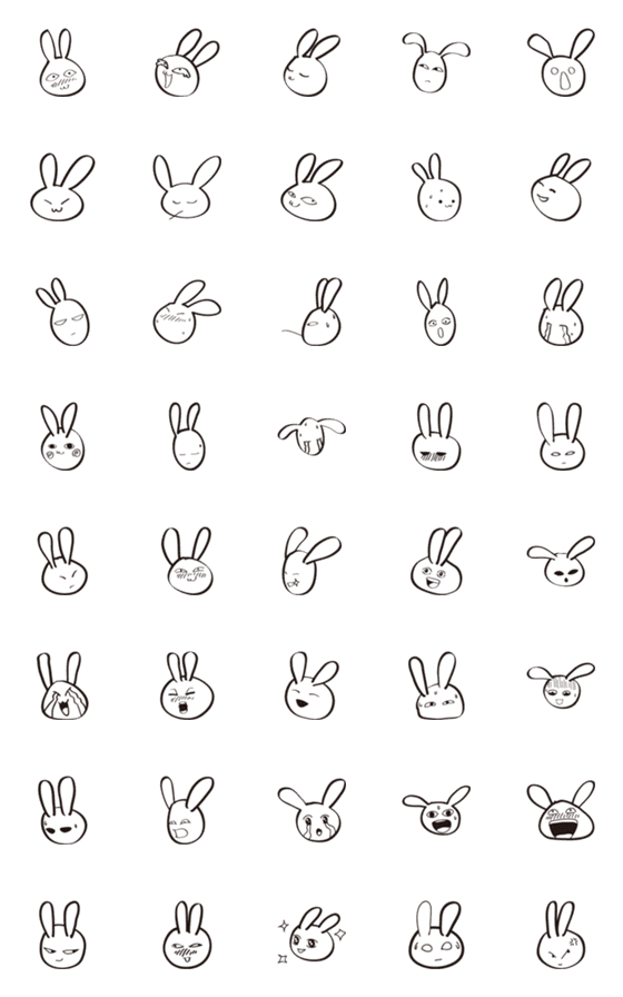 [LINE絵文字]Casual rabbitの画像一覧