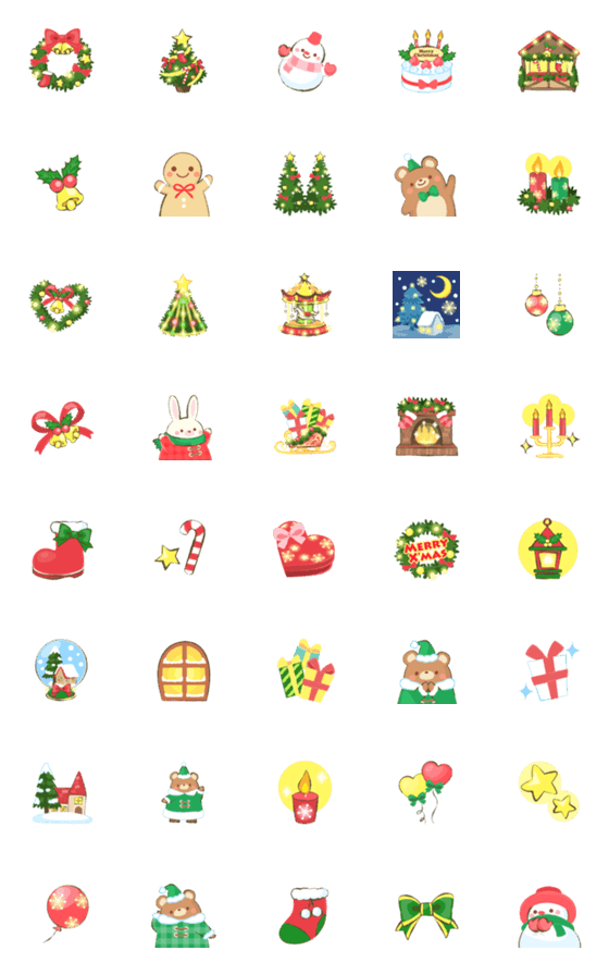 Line絵文字 優しいクリスマスの絵文字 40種類 1円