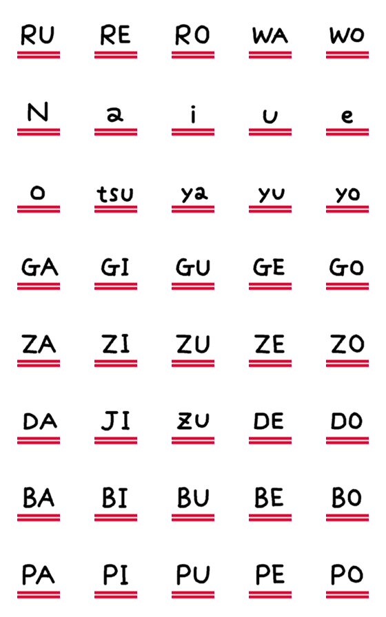 [LINE絵文字]アンダーライン ローマ字 その2の画像一覧