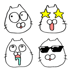 [LINE絵文字] 猫モジ（シロ）の画像