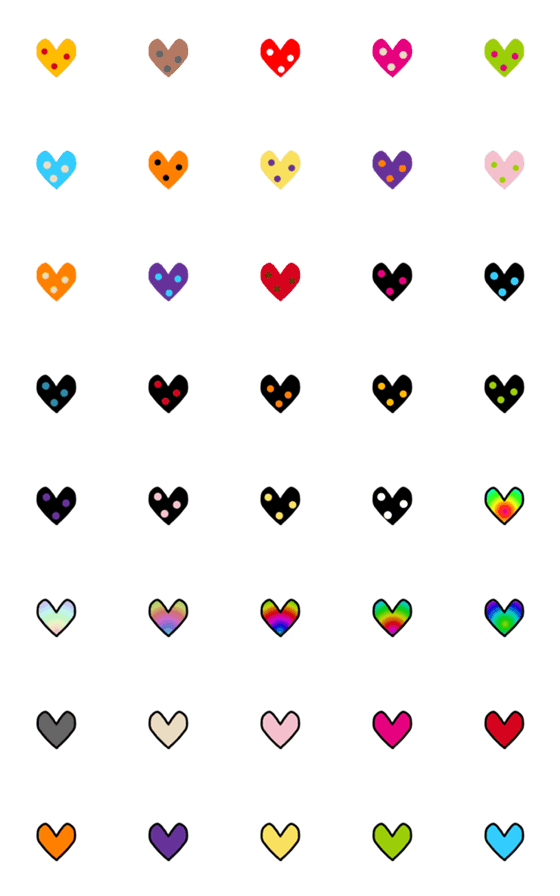 [LINE絵文字]Girly Emoji♥️5(ハート)の画像一覧