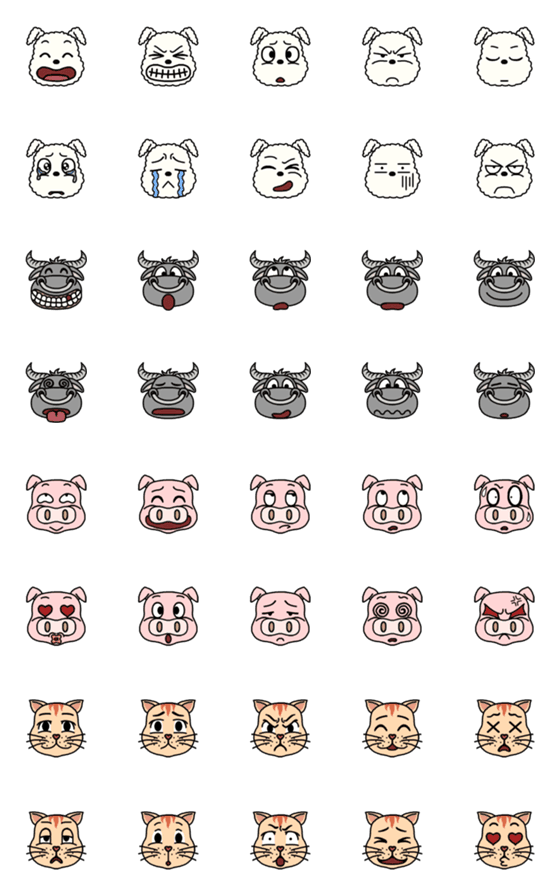 [LINE絵文字]Animal Emojiの画像一覧