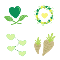 [LINE絵文字] Green Love Decor Emojiの画像