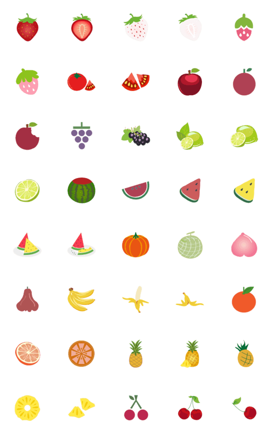 [LINE絵文字]果物の大規模なコレクションの画像一覧