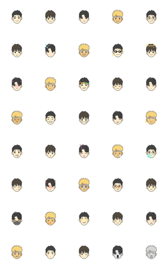 [LINE絵文字]四人男子の日常の画像一覧