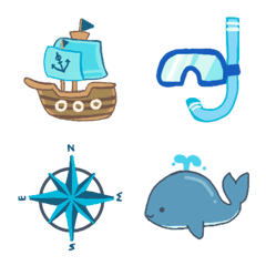 [LINE絵文字] Cute Blue Sailor Emojiの画像