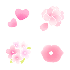 [LINE絵文字] 桜の花びらとハートの絵文字(デコ文字)の画像