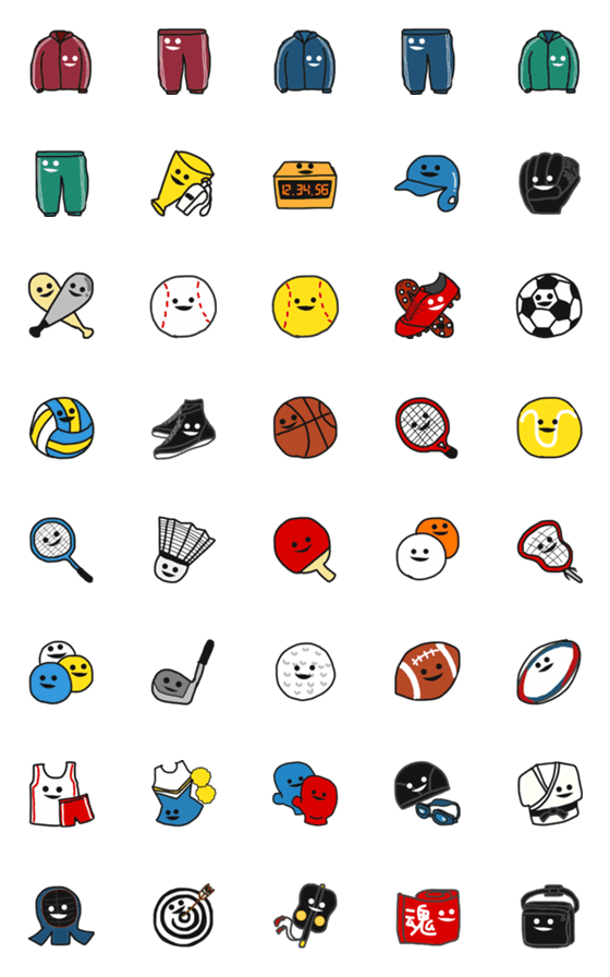 [LINE絵文字]にこにこ部活 スポーツの画像一覧