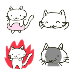 [LINE絵文字] 目が点猫 絵文字の画像