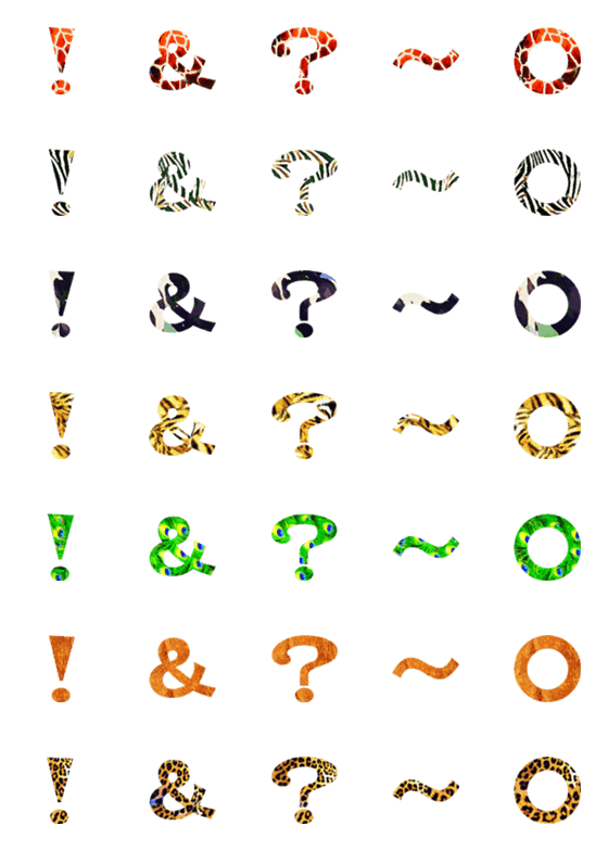 [LINE絵文字]動物柄の記号（マーク）Part 2の画像一覧