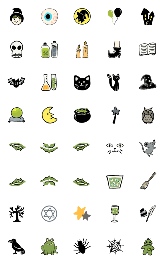 [LINE絵文字]Witch items and decorの画像一覧
