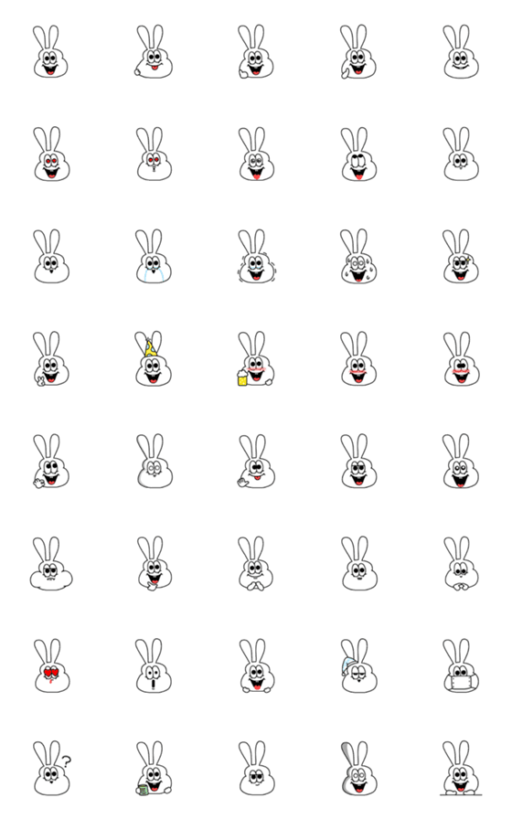 [LINE絵文字]太っちょうさぎの絵文字の画像一覧